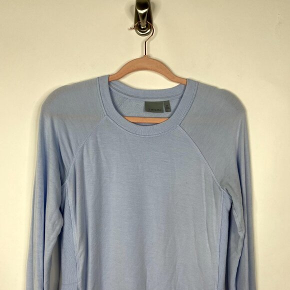 Athleta Studio Side Slit CYA Long Sleeve Sweatshirt Pure Blue XS #1186 - Picture 6 of 15